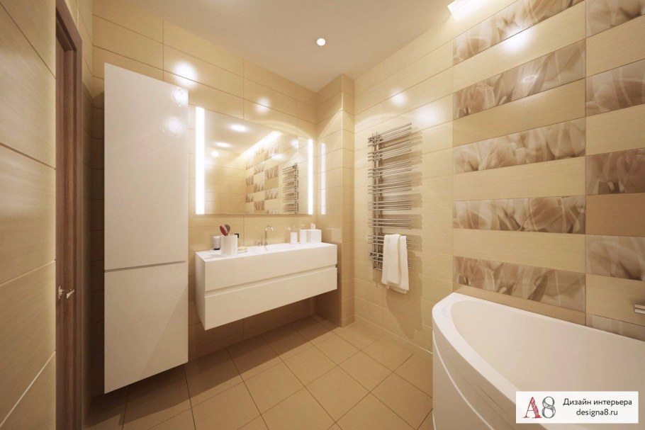 Ванная в бежевом цвете