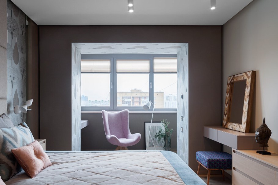 Спальня совмещенная с балконом