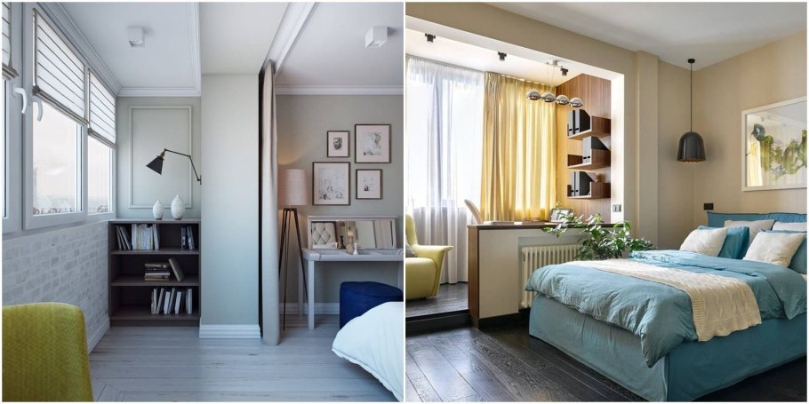 Маленькая спальня совмещенная с балконом