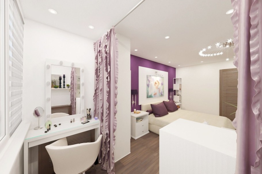 Спальня для девушки с лоджией