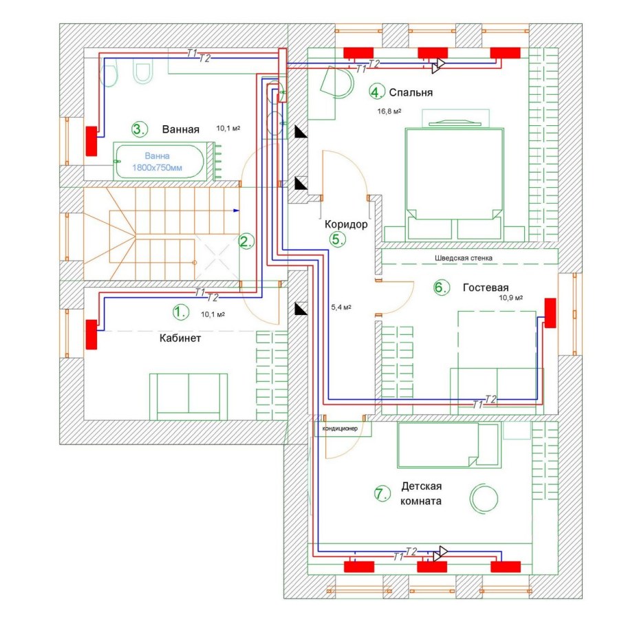План горячего и холодного водоснабжения