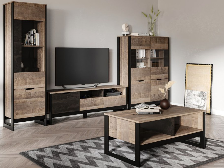 Гостиная Стокгольм дуб гранж песочный/Железный