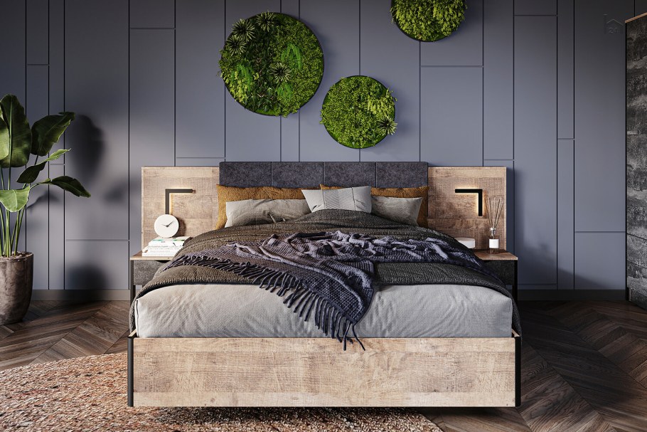 Кровать Стокгольм дуб гранж