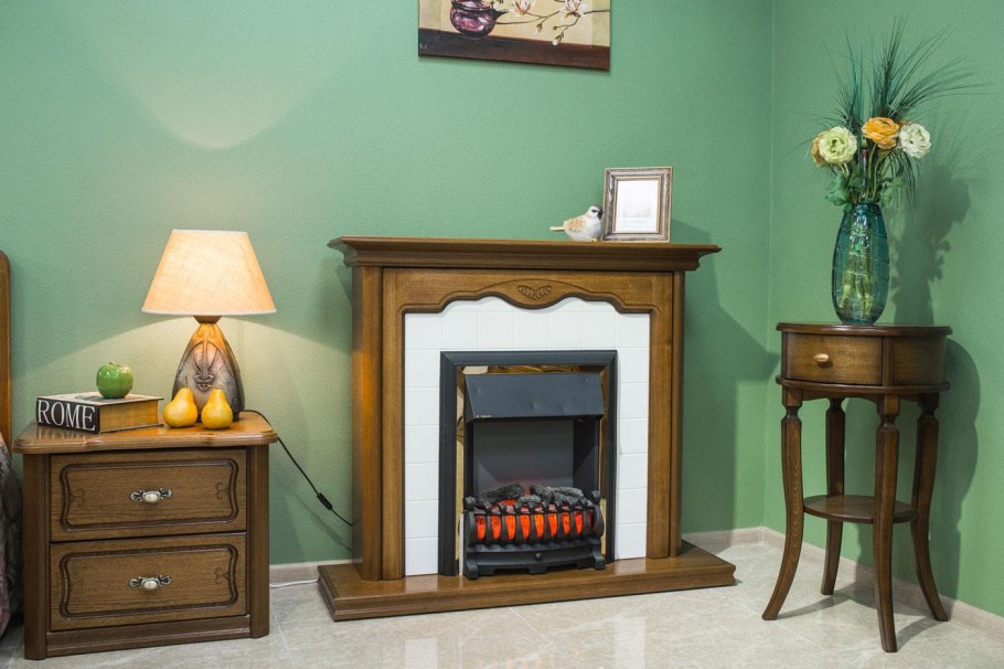 Камин Русь Петровская белый мебель Черноземья