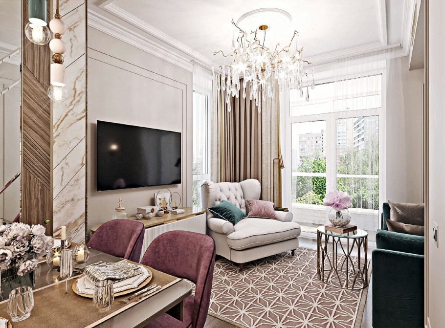 Современная отделка гостиной