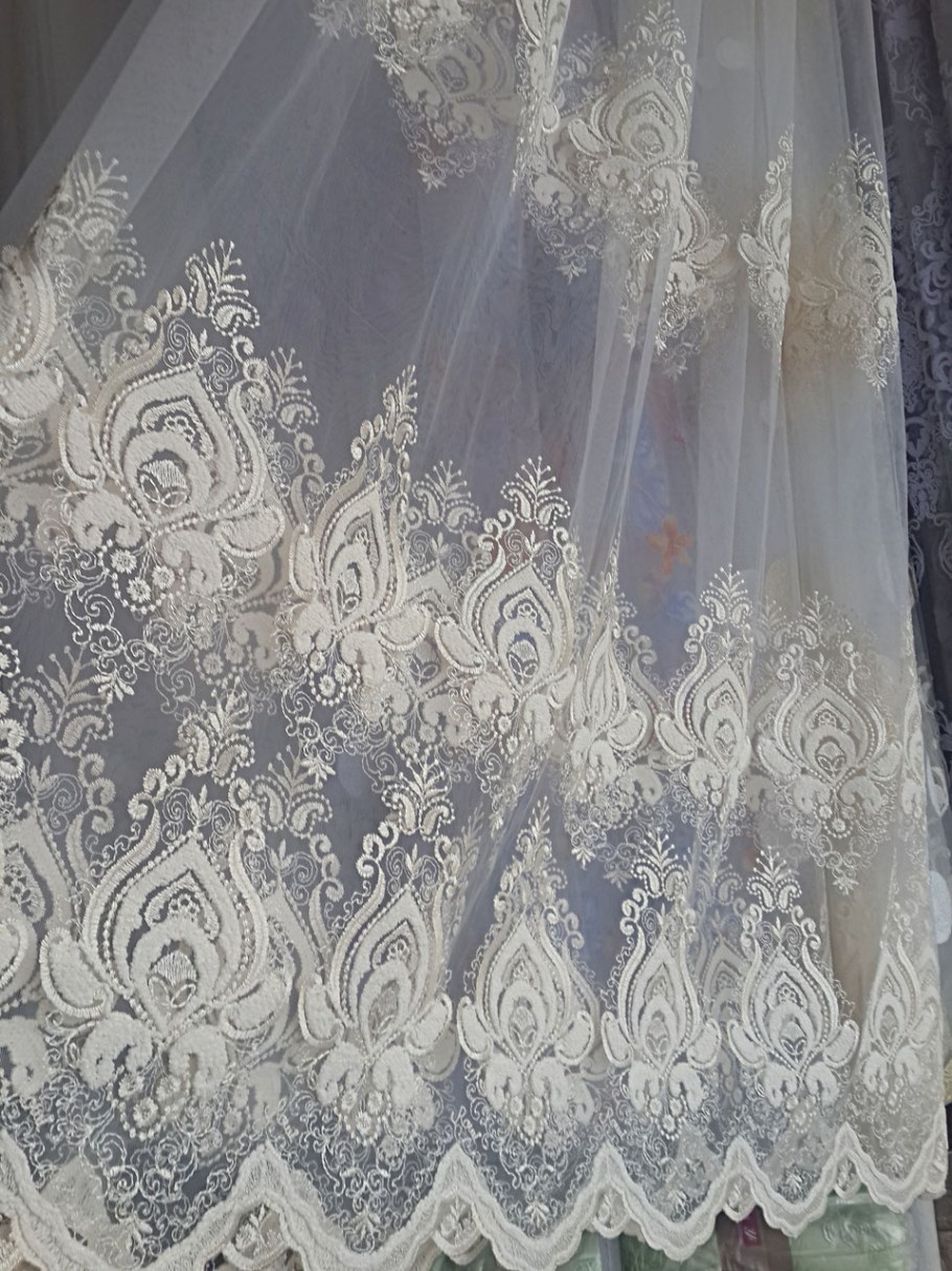 Тюль микросетка с вышивкой Турция