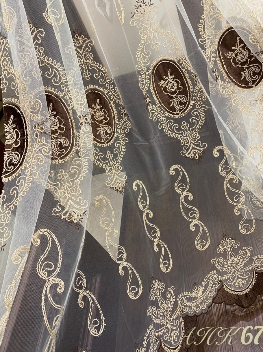 Тюль занавеска Mesh embroiddery Curtain 140*260 модель gzg134-3 Royal Union