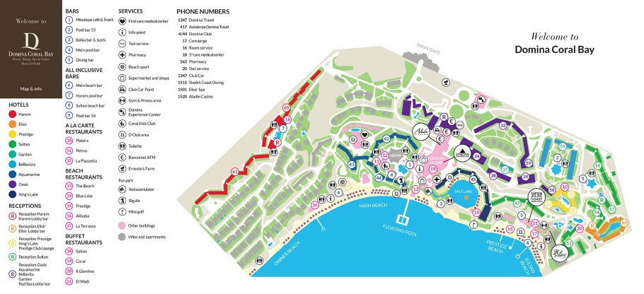 Domina Coral Bay Bella Vista 5 карта отеля