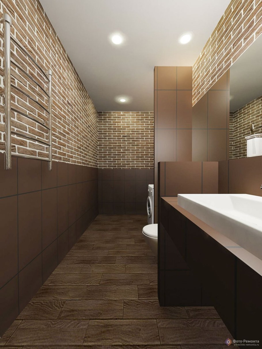 Ванная в коричневых тонах