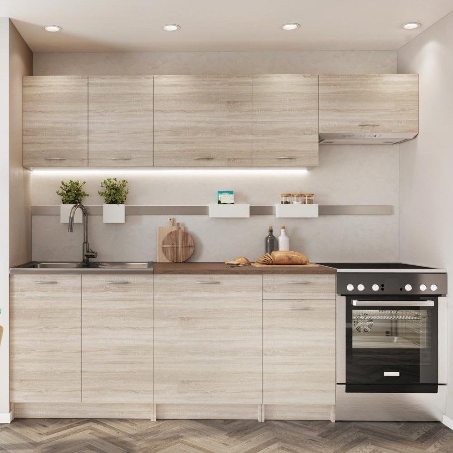 Кухня дуб сонома и белый