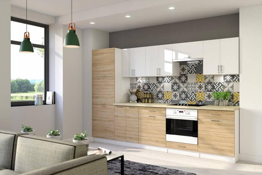 Гостиная Флоренция 5 дуб сонома / белый глянец