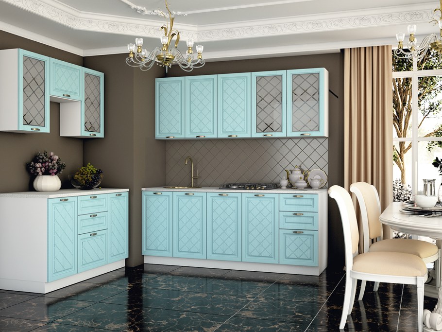 Кухня Модена бирюза Стендмебель