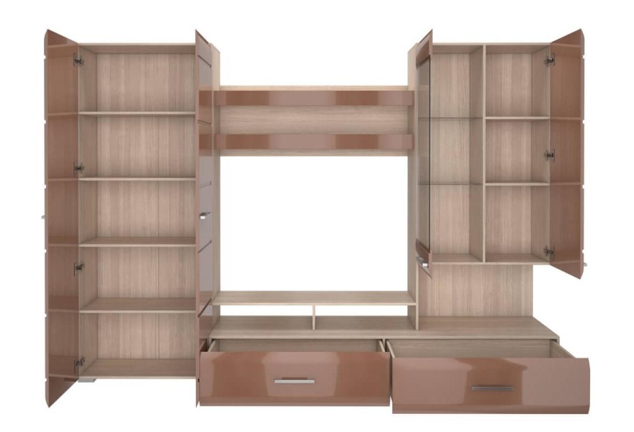 Гостиная Вегас-1 ясень шимо темный/кофе с молоком