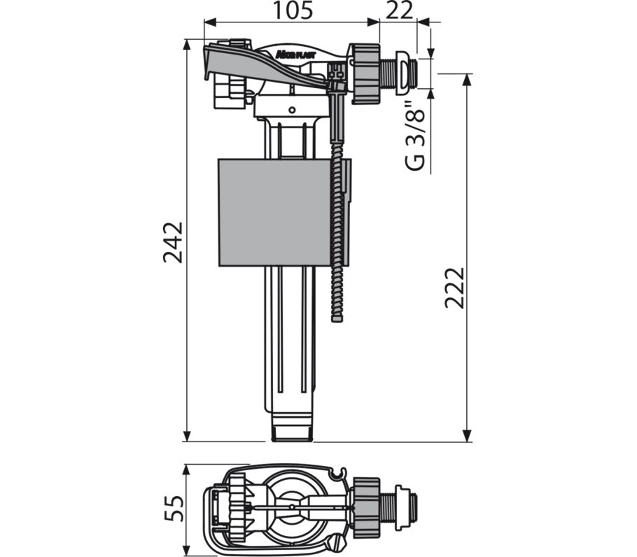 Заливной клапан Алкапласт