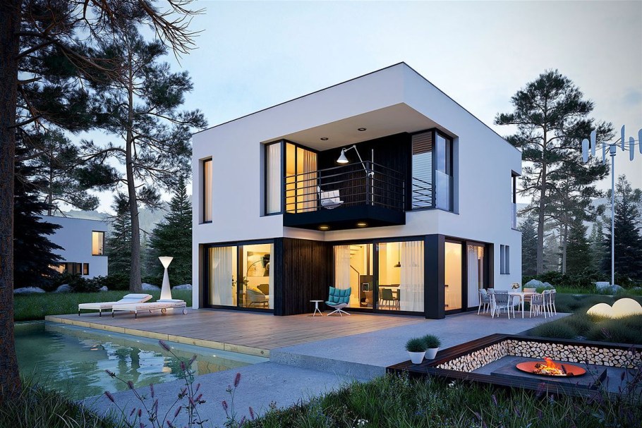 Современный двухэтажный дом