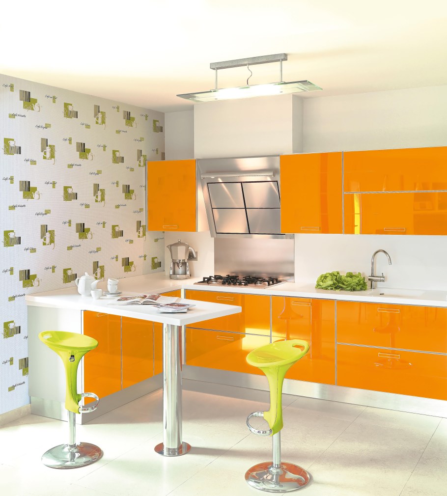Кухни оранжевого цвета