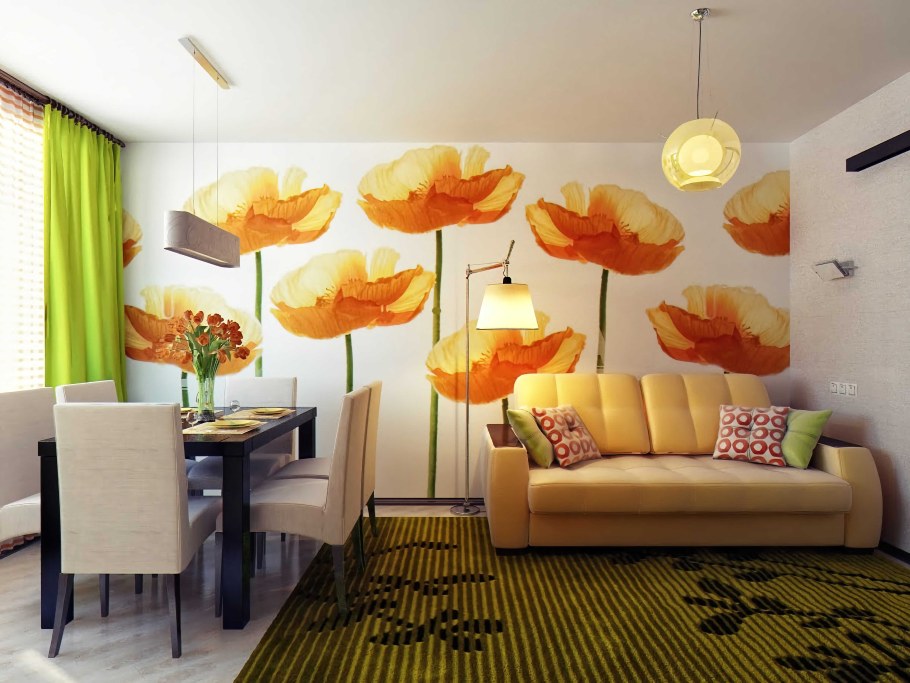 Интерьер в желто-оранжевых тонах