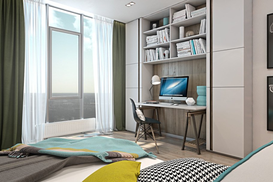 Рабочее место в спальне