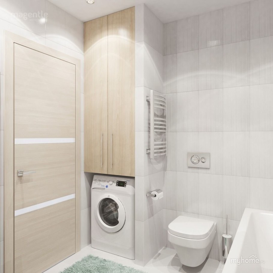 Туалет с ванной совмещенные 4 кв