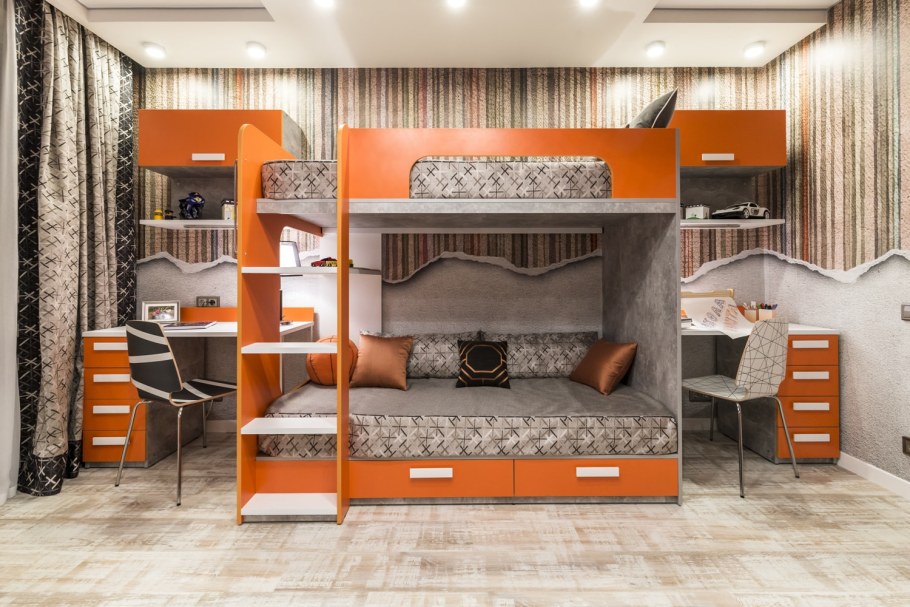 Кровать чердак домик Сканди