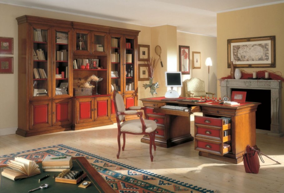 Мебель для гостиной классика коричневый инкрустация шпон Италия