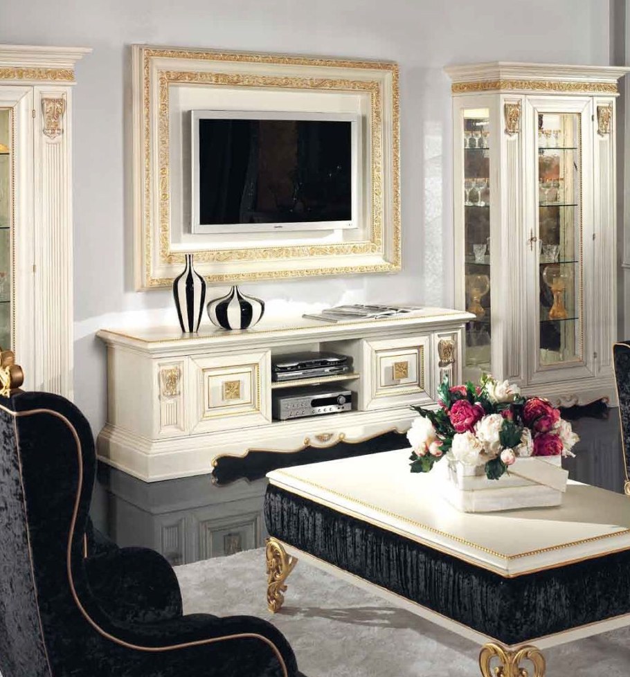 ТВ стенка с фасадами закрывающими телевизор Италия Bakokko