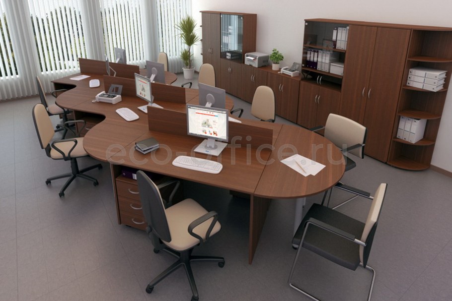 Офисная мебель дуб Шамони для персонала