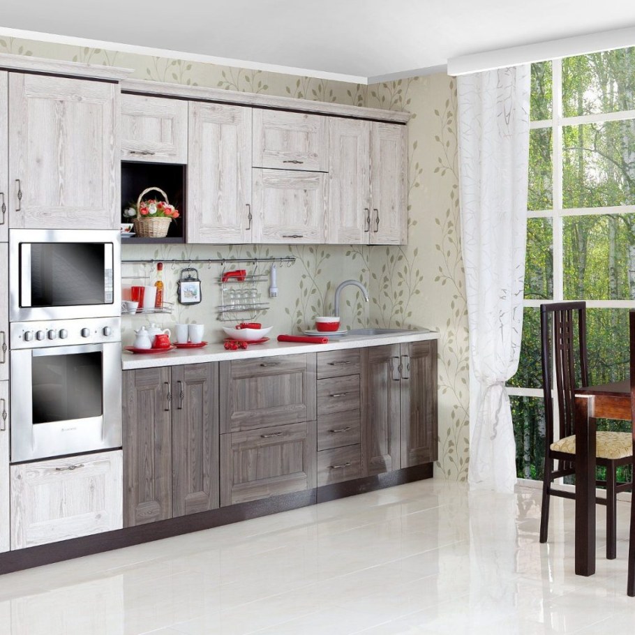 Кухня сосна выбеленная Леруа Мерлен