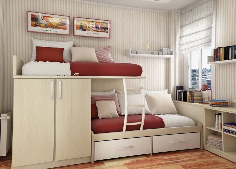 Мебель для маленькой детской комнаты для двоих