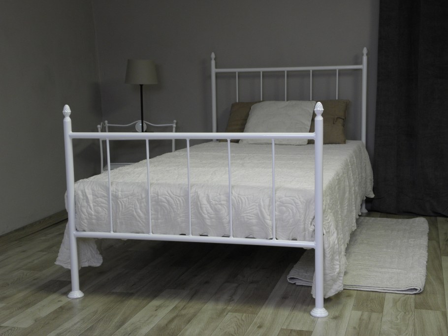 Кровать Luna 120-200. Белая металлическая