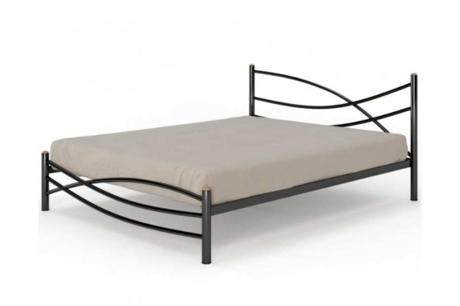 Кровать 1600 Ларго металл черная шагрень