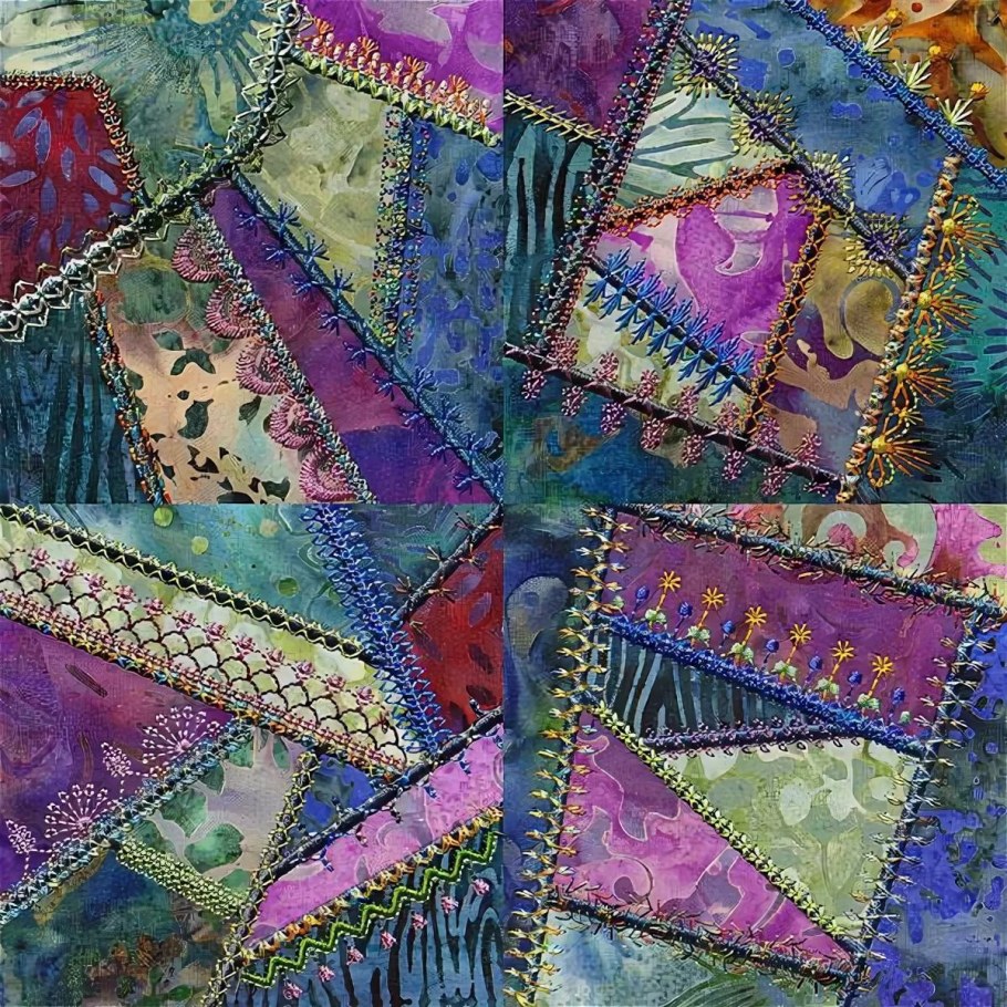 Лоскутное шитьё сумасшедший квилт