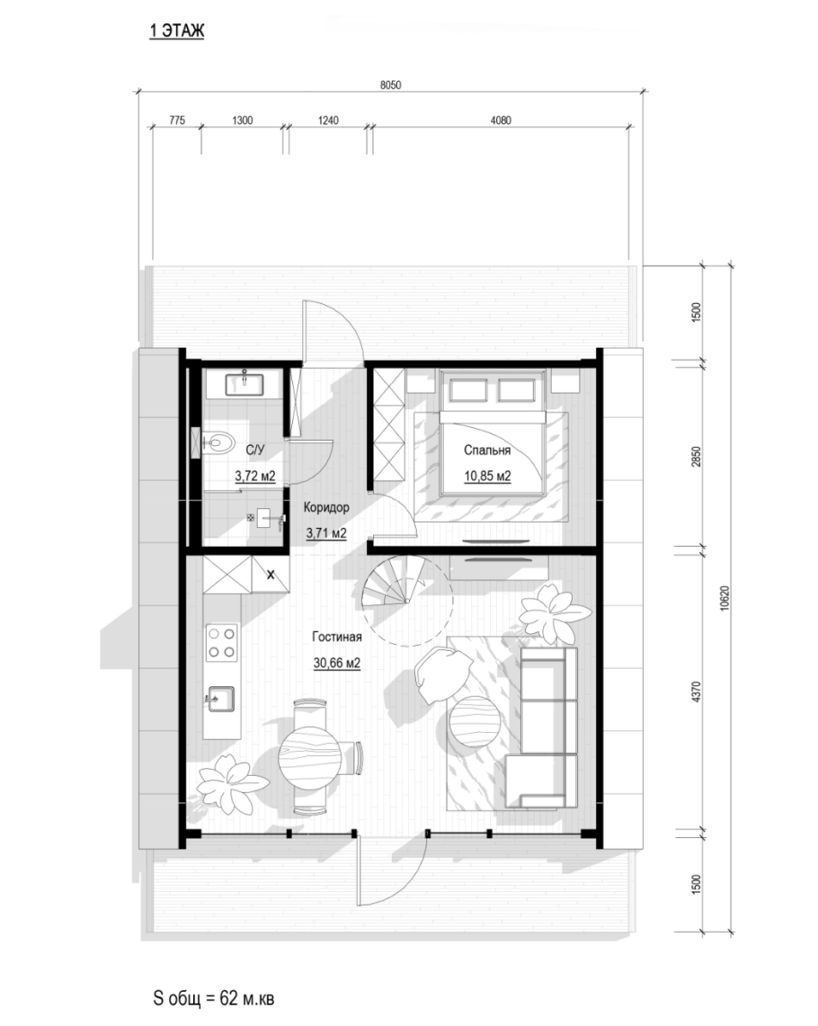 Фахверк Домогацкого берген Альфа - планировка