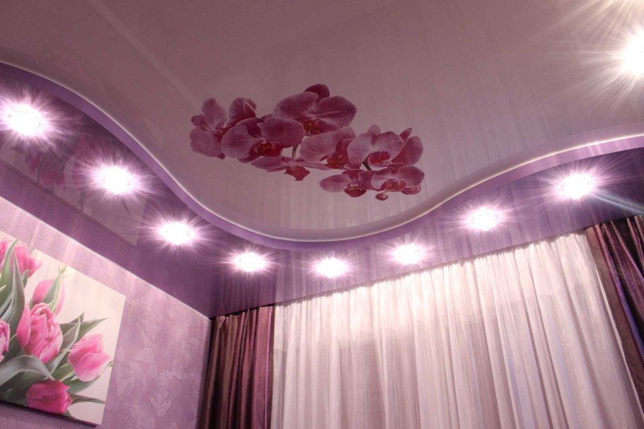 Двухуровневый потолок с фотопечатью