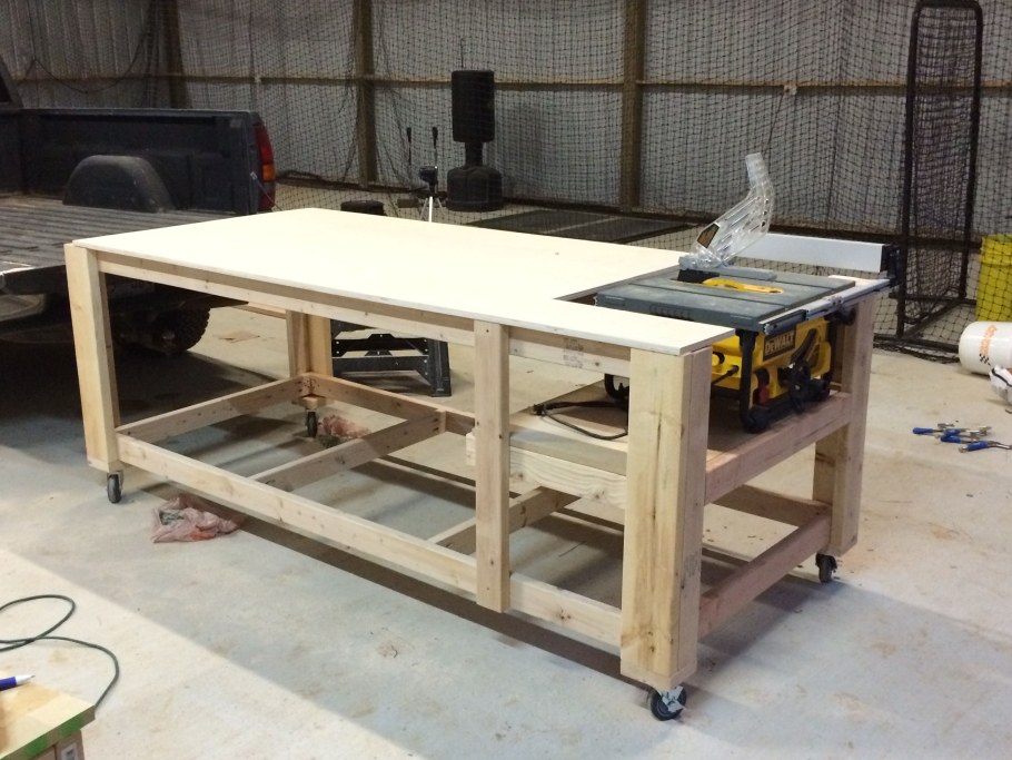 Table saw workbench