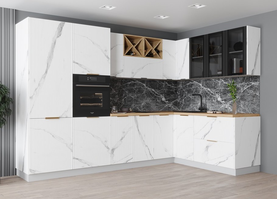 Кухонный гарнитур Монца мрамор Арктик