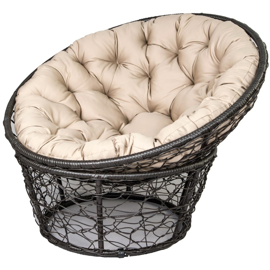 Кресло напольное кокон вращающийся круглый металл