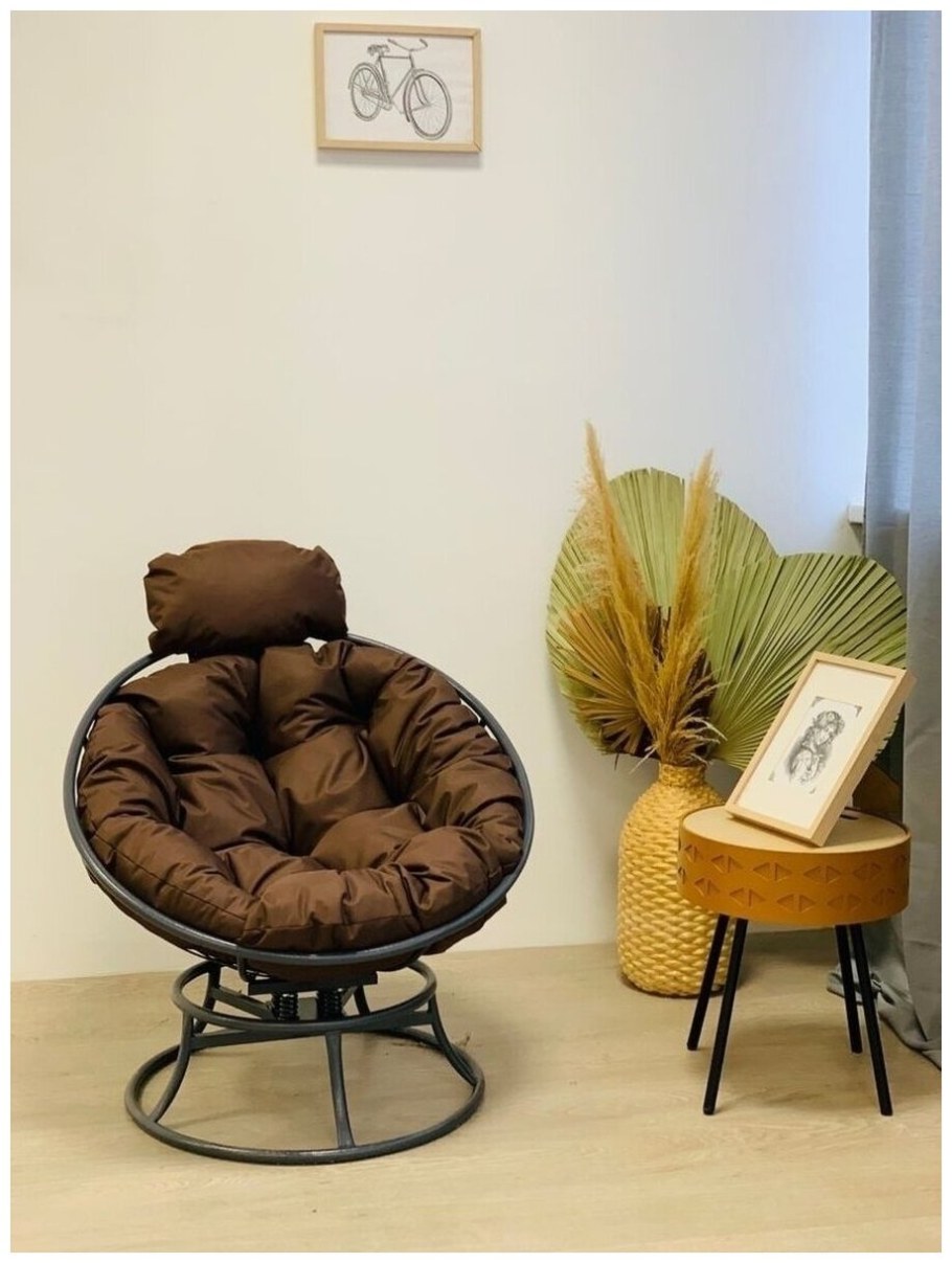 Подвесное кресло серое m-Group капля с ротангом 11020305