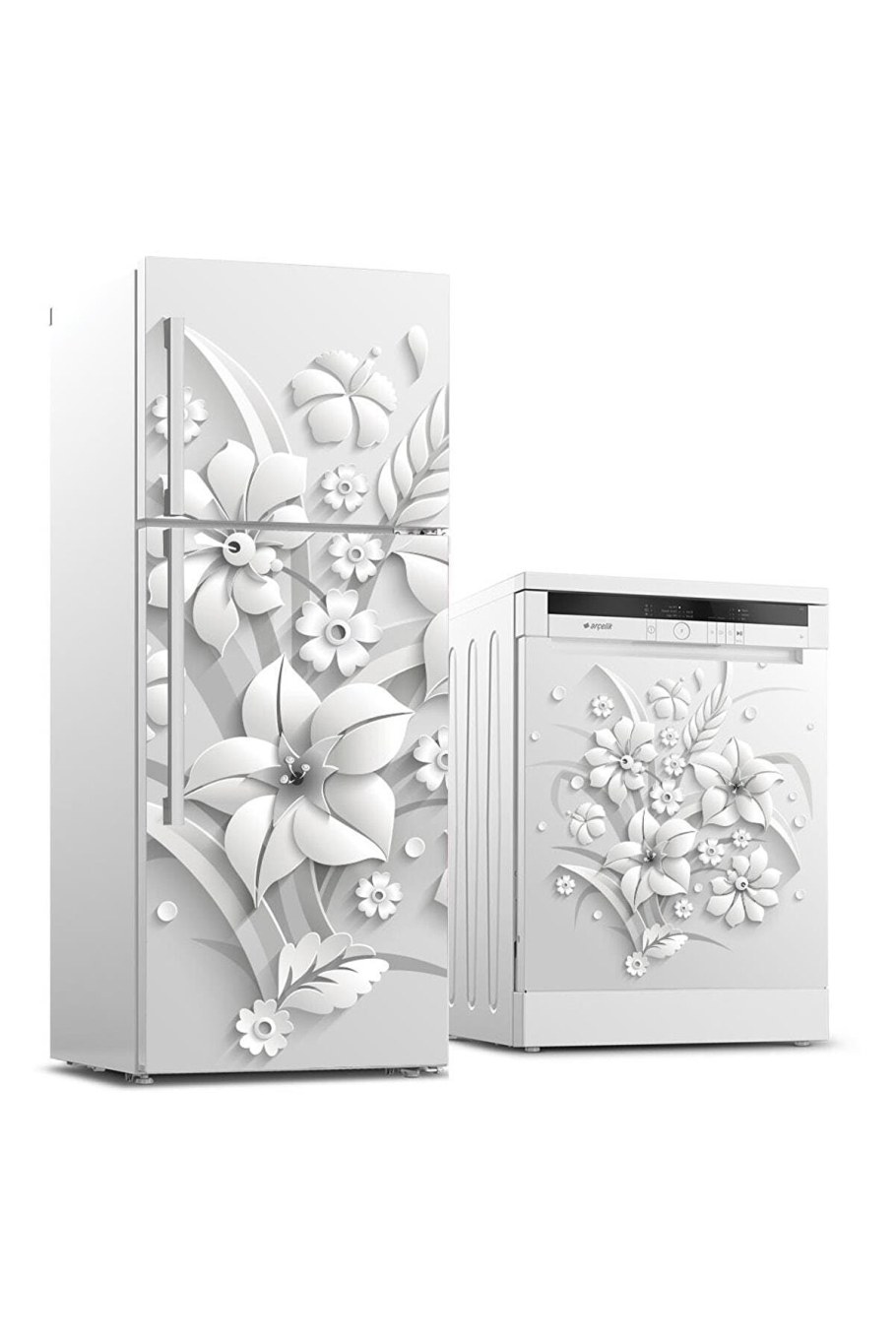 Наклейка на холодильник цветы