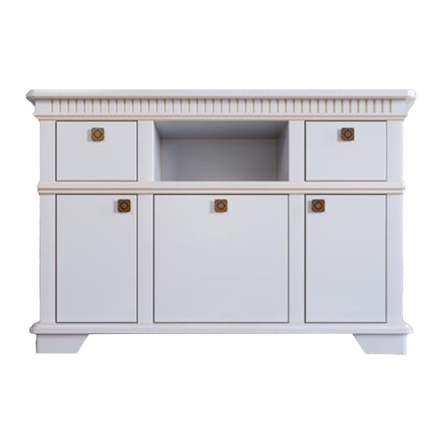 Тумба ТВ Форест 2 ящика белый воск/антрацит