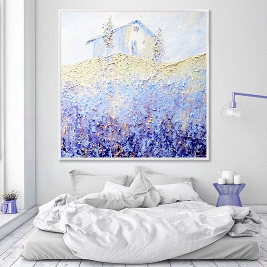 Картина в голубом интерьере