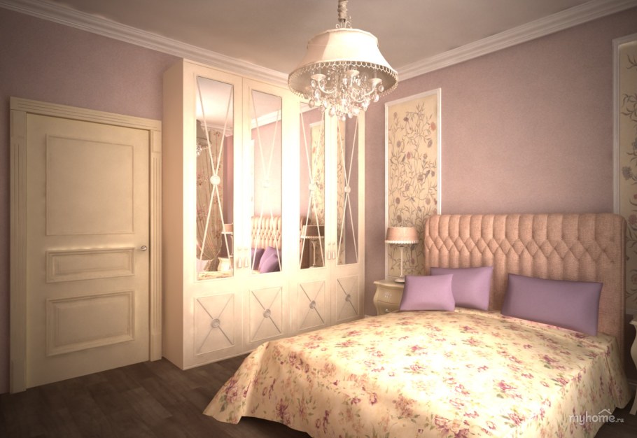 Спальня в стиле Прованс в квартире малогабаритной
