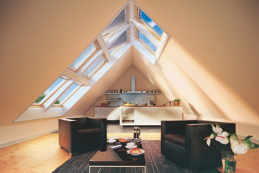 Мансарда под двускатной крышей