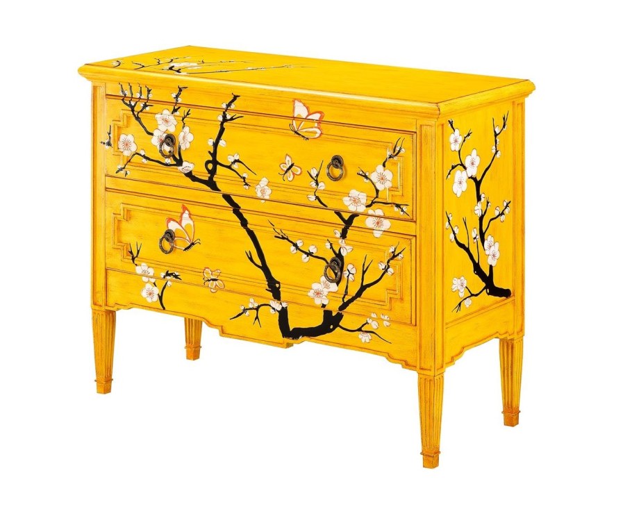 Комод расписной Сакура золотой