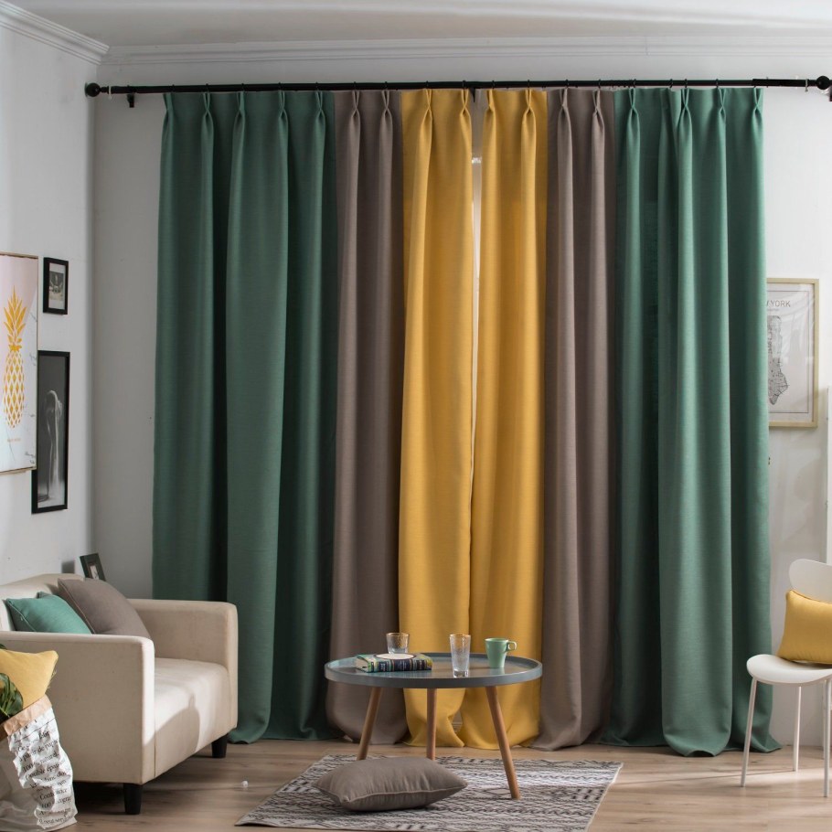 Желто зеленые шторы