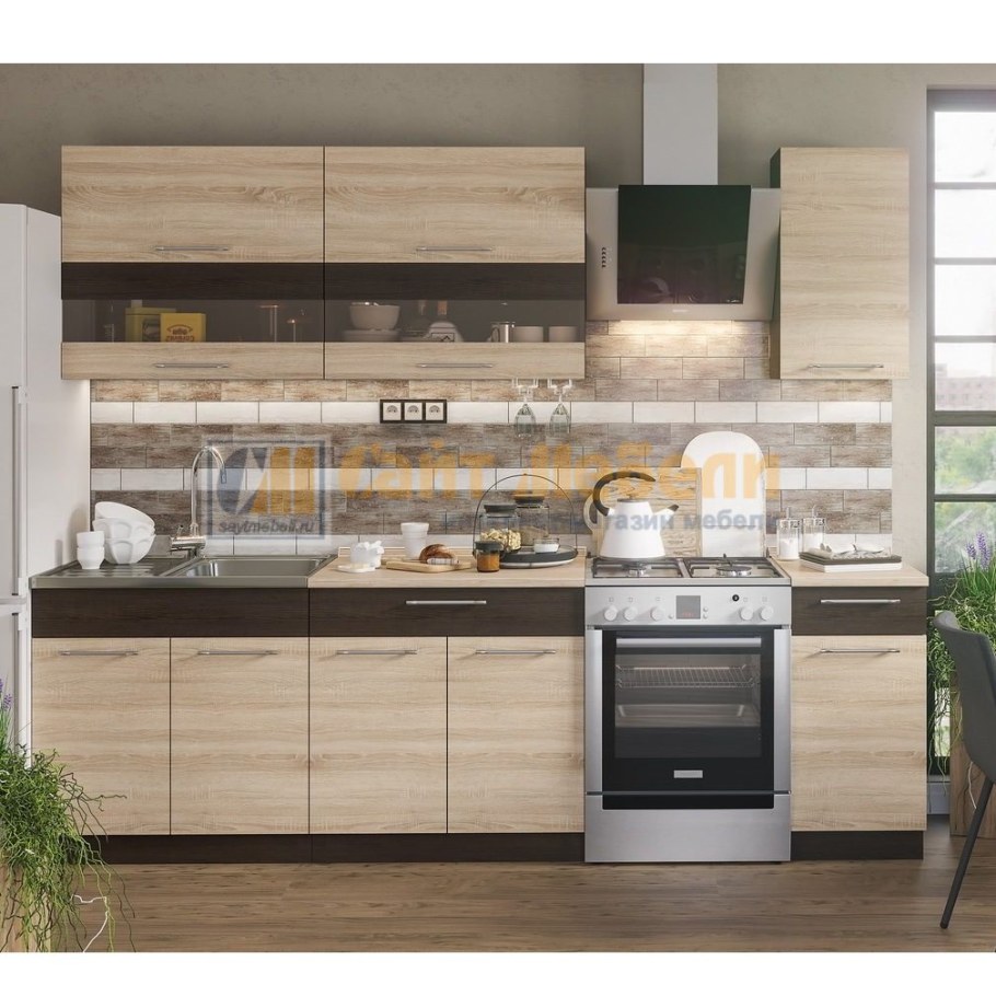 Кухня "Маша" ЛДСП 2,0м (Пасадена / дуб сонома)