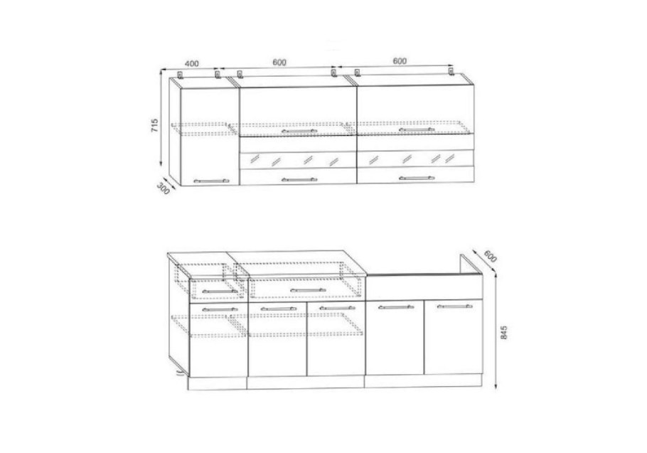 Кухня Маша-2 ЛДСП 1.6М венге дуб сонома