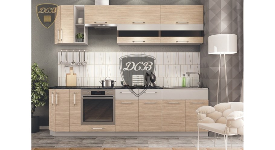 Кухня Маша-2 ЛДСП 1.6М венге дуб сонома