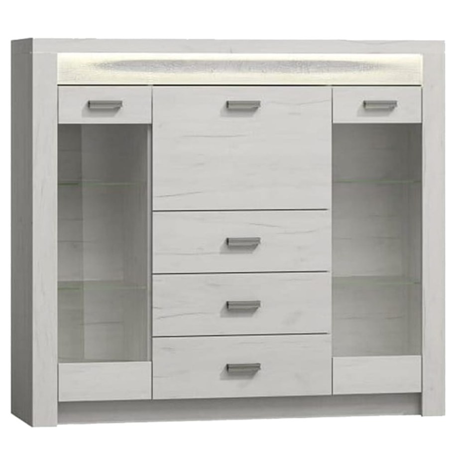 Милан-8 комод пятидверный стеклянный