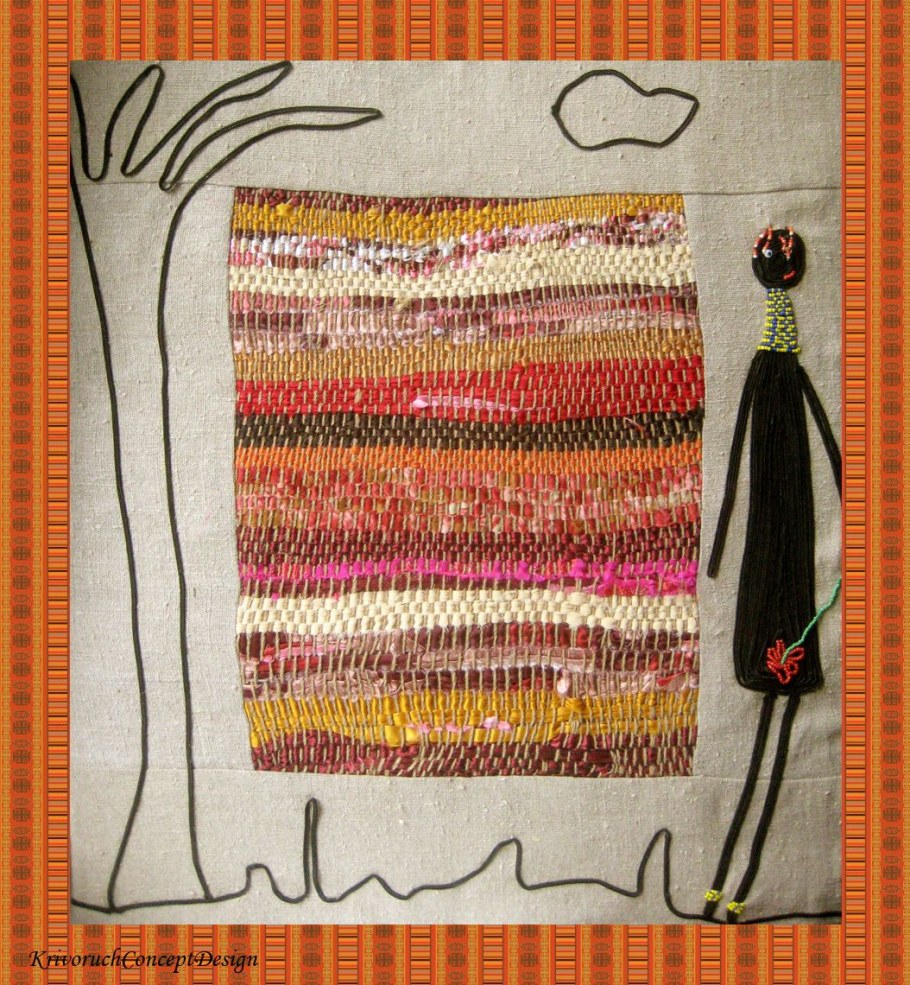 Коврик в технике нетканого гобелена